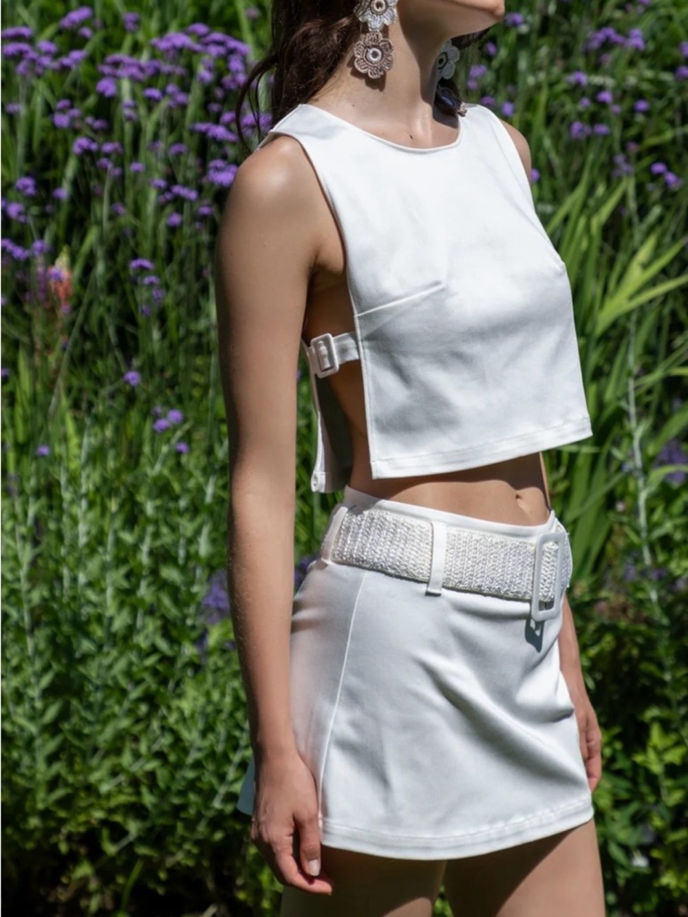 My Beachy Side Alba Denim Top & Belted Denim Skirt Set (size S)